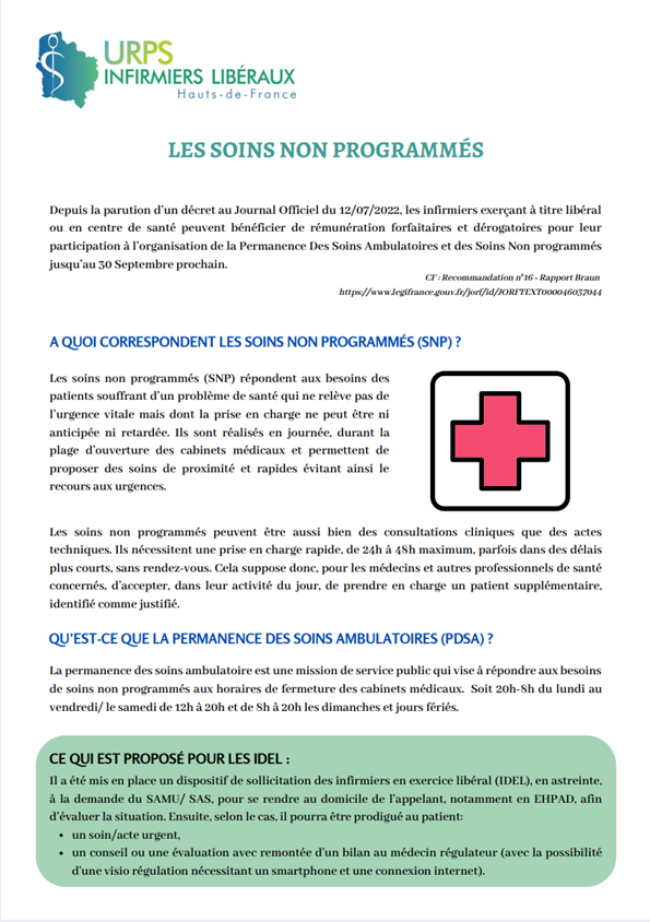 Les soins non programmés